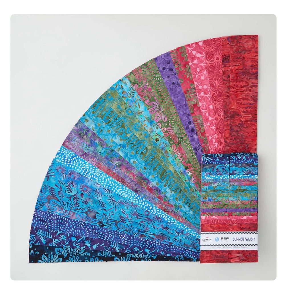Summer Twilight Batiks Strip set / jelly roll by Island Batik